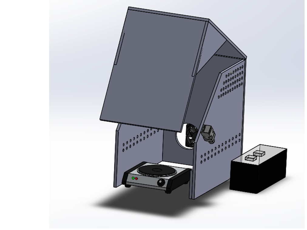 Front view of anodic bonding station opening and closing mechanism